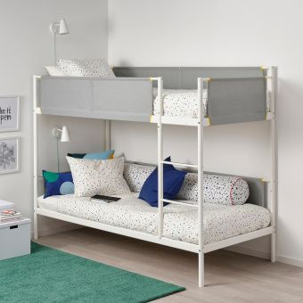 ВИТВАЛ Каркас 2-ярусной кровати, белый, светло-серый, 90x200 см