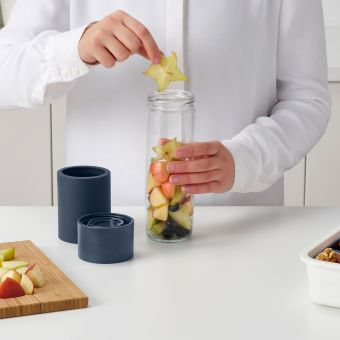 ЭФТРЕСТРЭВА Дорожная кружка, прозрачное стекло, силикон, 0.5 л