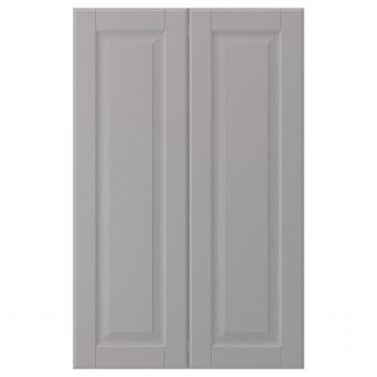 БУДБИН Дверца д/напольн углового шк, 2шт, серый, 25x80 см