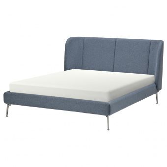 картинка TUFJORD ТЮФЬЁРД Каркас кровати с обивкой - Гуннаред синий 160x200 см от магазина Wmart