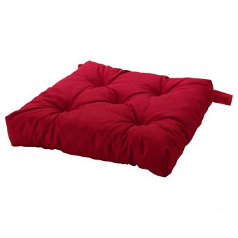 МАЛИНДА Подушка на стул, красный, 40/35x38x7 см