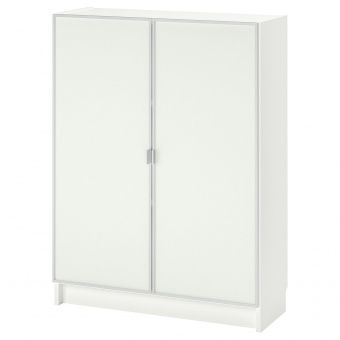 БИЛЛИ / МОРЛИДЕН Шкаф книжный со стеклянными дверьми, белый, стекло, 80x30x106 см