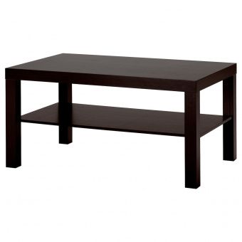 ЛАКК Журнальный стол, черно-коричневый, 90x55 см