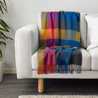 картинка ДАГНХИЛЬД Плед, клетка, разноцветный, 150x200 см от магазина Wmart