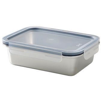 картинка IKEA 365+ ИКЕА/365+ Контейнер для продуктов с крышкой - прямоугольн формы нержавеющ сталь/пластик 1.0 л от магазина Wmart