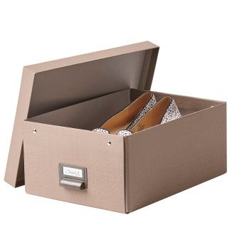 картинка ЧУГ Коробка с крышкой, темно-бежевый, 25x36x15 см от магазина Wmart