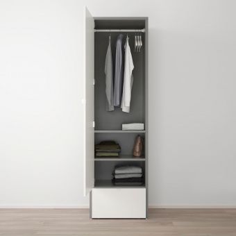 картинка ВИСТХУС Гардероб, серый, белый, 63x59x216 см от магазина Wmart