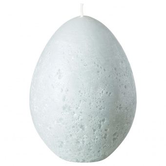 ХЕМБЮГТ Неароматич свеча формовая, яйцевидной формы, серый, 11.5 см