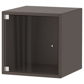 картинка ЭКЕТ Навесной шкаф со стеклянной дверью, темно-серый, 35x35x35 см от магазина Wmart