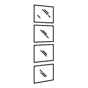 АУЛИ 4 панели д/рамы раздвижной дверцы, зеркальное стекло, 75x236 см