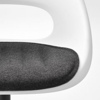 картинка ЛОБЕРГЕТ / МАЛЬСКЭР Рабочее кресло c подушкой, белый черный, темно-серый от магазина Wmart