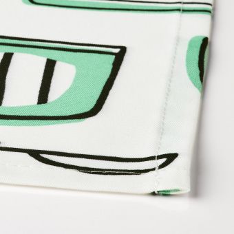 картинка РИННИГ Фартук, бел/зелен, с рисунком от магазина Wmart