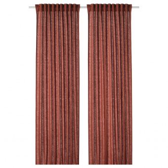 картинка ДЮТОГ Гардины, 1 пара, красно-коричневый, 145x300 см от магазина Wmart