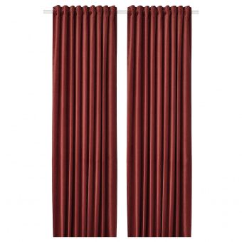 картинка SANELA САНЕЛА Затемняющие гардины, 2 шт. - красно-коричневый 140x300 см от магазина Wmart