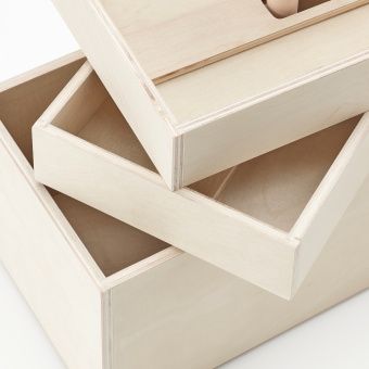 картинка РОВАРОР Ящик-сундук, березовая фанера, 36x18x31 см от магазина Wmart