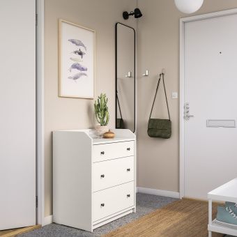 картинка ХАУГА Комод с 3 ящиками, белый, 70x84 см от магазина Wmart