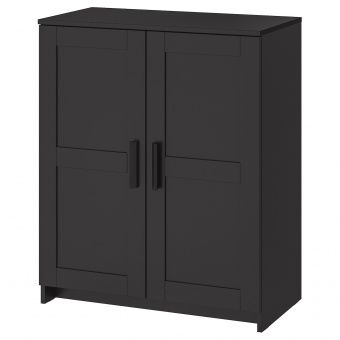 картинка BRIMNES БРИМНЭС Шкаф с дверями - черный 78x95 см от магазина Wmart
