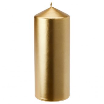 картинка FENOMEN ФЕНОМЕН Неароматич свеча формовая - золотой 20 см от магазина Wmart