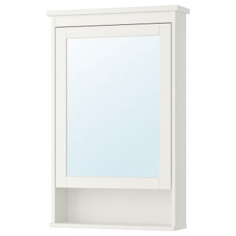 ХЕМНЭС Зеркальный шкаф с 1 дверцей, белый, 63x16x98 см