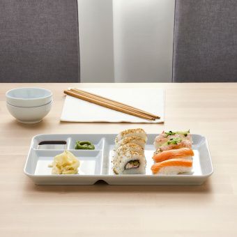 картинка ИКЕА/365+ Тарелка с отделениями, белый, 31x19 см от магазина Wmart