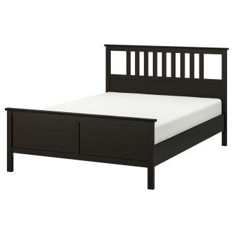 картинка HEMNES ХЕМНЭС Каркас кровати - черно-коричневый/Леирсунд 160x200 см от магазина Wmart