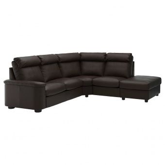 ЛИДГУЛЬТ 5-местный угловой диван, с открытым торцом, Гранн/Бумстад темно-коричневый