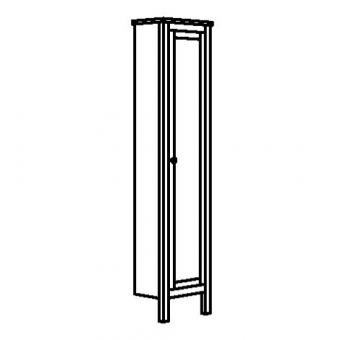 ХЕМНЭС Высокий шкаф с зеркальной дверцей, белый, 49x31x200 см