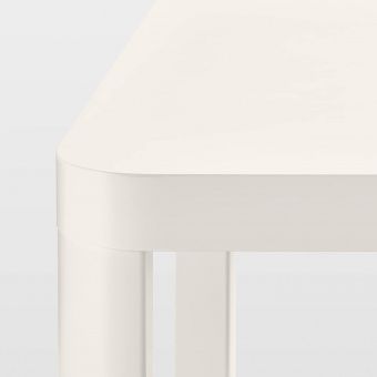 ТИНГБИ Стол приставной на колесиках, белый, 50x50 см