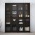 картинка БРИМНЭС Комбинация д/хранения+стекл дверц, черный, 160x35x190 см от магазина Wmart
