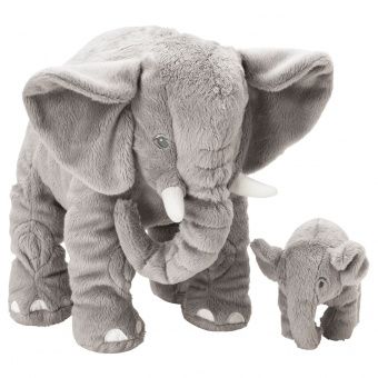 картинка LEDDJUR ЛЕДДЬЮР Мягкая игрушка,2штуки - слон/серый от магазина Wmart