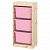 картинка TROFAST ТРУФАСТ Комбинация д/хранения+контейнеры - светлая беленая сосна/розовый 44x30x91 см от магазина Wmart