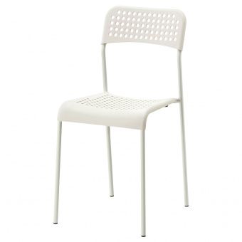 МЕЛЬТОРП / АДДЕ Стол и 4 стула, белый, 125 см