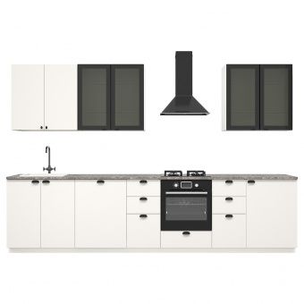 картинка METOD МЕТОД Кухня - белый/Веддинге белый 340x60x228 см от магазина Wmart