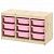 картинка TROFAST ТРУФАСТ Комбинация д/хранения+контейнеры - светлая беленая сосна/розовый 94x44x52 см от магазина Wmart