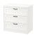 СОНГЕСАНД Комод с 3 ящиками, белый, 82x81 см