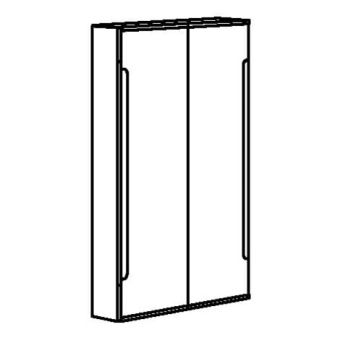 СТОРЙОРМ Зеркальн шкафчик/2дверцы/подсветка, белый, 60x14x96 см