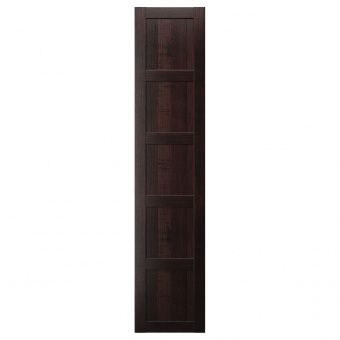 БЕРГСБУ Дверца с петлями, черно-коричневый, 50x229 см