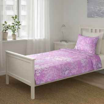 картинка ФОБЛОММИГ Пододеяльник и 1 наволочка, цветок, сиреневый, 150x200/50x70 см от магазина Wmart