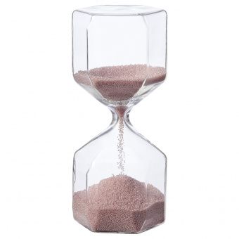 картинка TILLSYN ТИЛЛСЮН Декоративные песочные часы - прозрачное стекло/светло-розовый 16 см от магазина Wmart