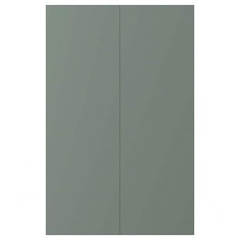 БОДАРП Дверца д/напольн углового шк, 2шт, серо-зеленый, 25x80 см