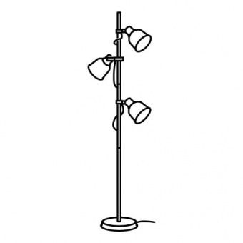 ХЕКТАР Светильник напольный с 3 лампами, темно-серый