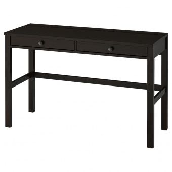 картинка HEMNES ХЕМНЭС Стол с 2 ящиками - черно-коричневый 120x47 см от магазина Wmart