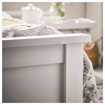 картинка ХЕМНЭС Каркас кровати, белая морилка, Лурой, 90x200 см от магазина Wmart