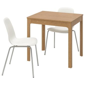 картинка EKEDALEN ЭКЕДАЛЕН / LEIFARNE ЛЕЙФ-АРНЕ Стол и 2 стула - дуб/белый 80/120 см от магазина Wmart