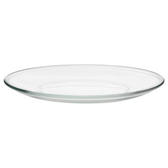 ОППЕН Тарелка, прозрачное стекло, 23 см