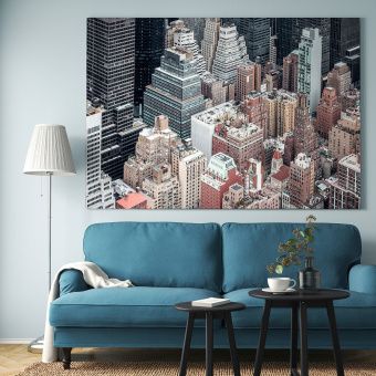 картинка БЬЁРКСТА Картина с рамой, Нью-Йорк с высоты, цвет алюминия, 200x140 см от магазина Wmart