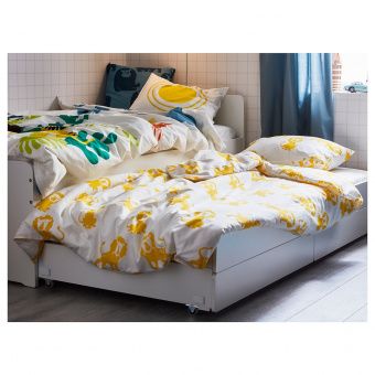 СЛЭКТ Каркас кровати с выдвижной кроватью, белый, 90x200 см