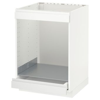 картинка METOD МЕТОД / MAXIMERA МАКСИМЕРА Напол шк д/вароч панели+духовки/ящ - белый/Воксторп матовый белый 60x60 см от магазина Wmart