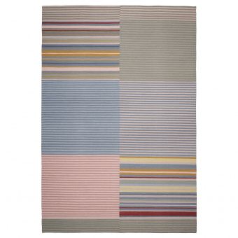 картинка BUDDINGE БУДДИНГЕ Ковер безворсовый - ручная работа разноцветный/орнамент «полоска» 170x240 см от магазина Wmart