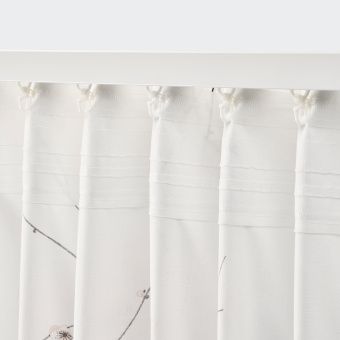 картинка РЁДЛЁНН Гардины, 2 шт., белый, цветок, 145x300 см от магазина Wmart